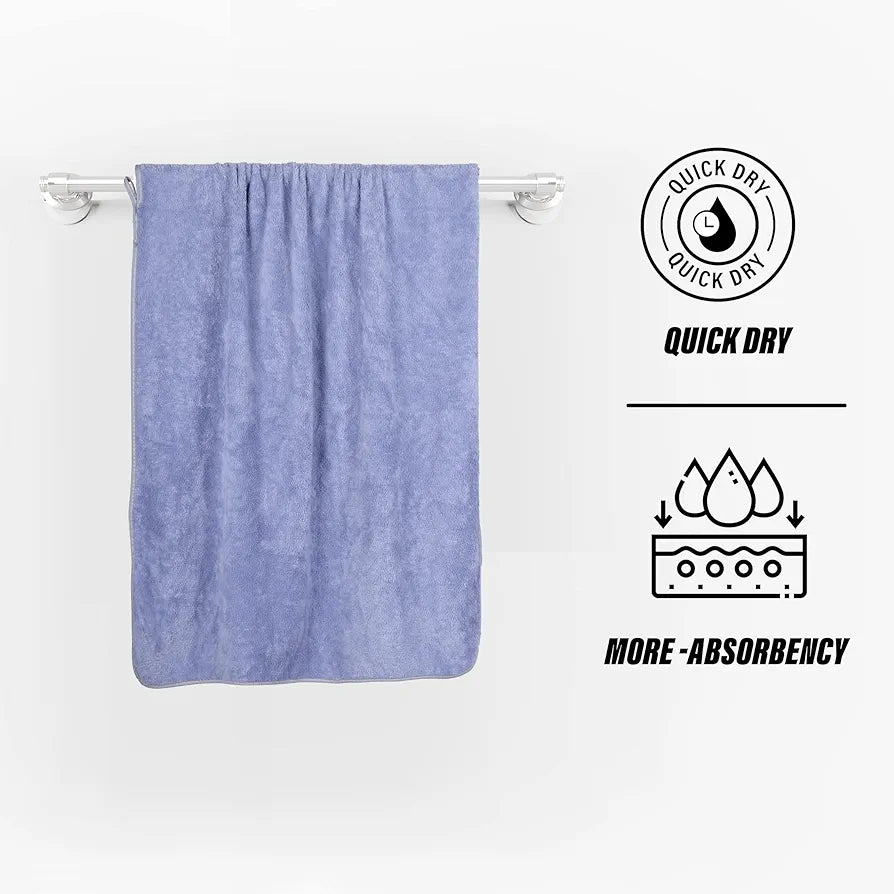 Glivary Microfiber Large Bath Towels |  300 TC Extra Soft Plush & Quick Dry High Absorbency Large Size Towels For Bathing
